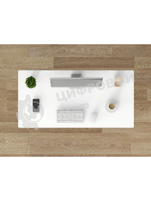 Стол для компьютера Cactus с электроподъемником, столешница стекло белый каркас белый (CS-EGD-WWT)