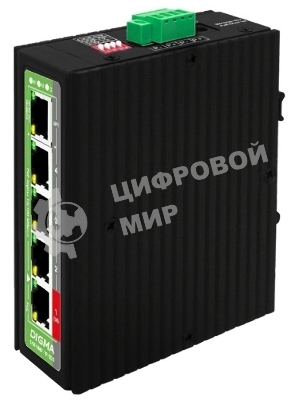 Коммутатор Digma DSP404F-1F-200 (L2) 5x100 Мбит/с 4PoE 4PoE+ 1PoE++ 200W неуправляемый