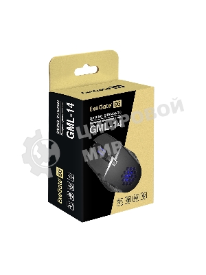 Мышь проводная ExeGate Gaming Standard Laser GML-14 черный, 4000 dpi, USB, кнопки - 8