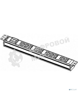 Блок розеток Rem-10 без шнура с выкл., 10 IEC 60320 C13, вход IEC 60320 C14, 10A, алюм., 19