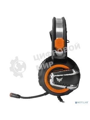 Гарнитура Crown CMGH-3003 чёрный/оранжевый, проводная, подсветка
