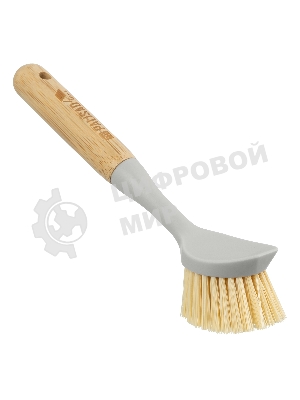 Щетка для посуды круглая d 60х230 мм, бамбуковая рукоятка, Home Palisad