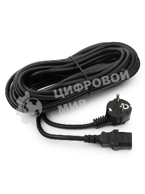 Кабель питания Cablexpert PC-186-1-10M, 10м, Schuko- C13, 3x1кв.мм, черный, с заземлением, пакет