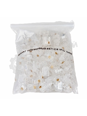 Джек телеф. Rexant 6P-4C (уп. 100 шт)