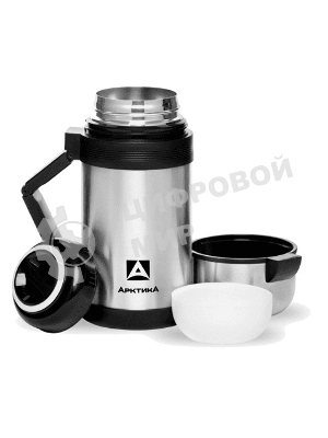 Термос Арктика 0,8 л, универсальная пробка, с ручкой + чашка, холод/тепло 18 ч, 201-800