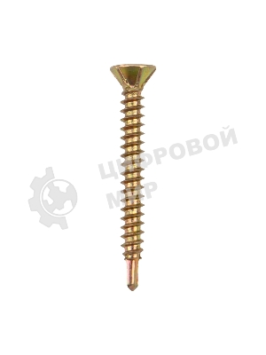 Саморез оконный Kranz сверло, 3.9х35, желтый цинк, короб (500 шт./уп.)