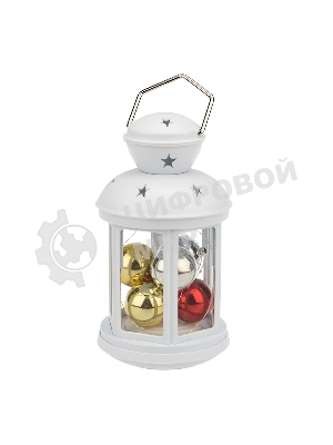 Декоративный фонарь Neon-night с шариками 12х12х20,6 см, белый корпус, теплый белый цвет свечения