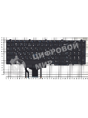 Клавиатура для ноутбука Dell Latitude E5550 E5570 черная без рамки с подсветкой (гор. Enter)