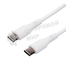 Кабель USB2.0 Cablexpert CC-USB2S-CMCM-1M-W Type-C/Type-C, 3А, 65Вт, PD/QC3.0, силиконовый, 24AWG, медь, 1м, белый, пакет