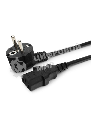 Кабель питания Cablexpert PC-186-1-10M, 10м, Schuko- C13, 3x1кв.мм, черный, с заземлением, пакет
