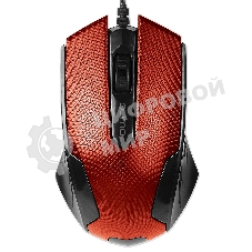 Мышь проводная Qumo Office M14 красный, 1000 dpi, USB, кнопки - 3