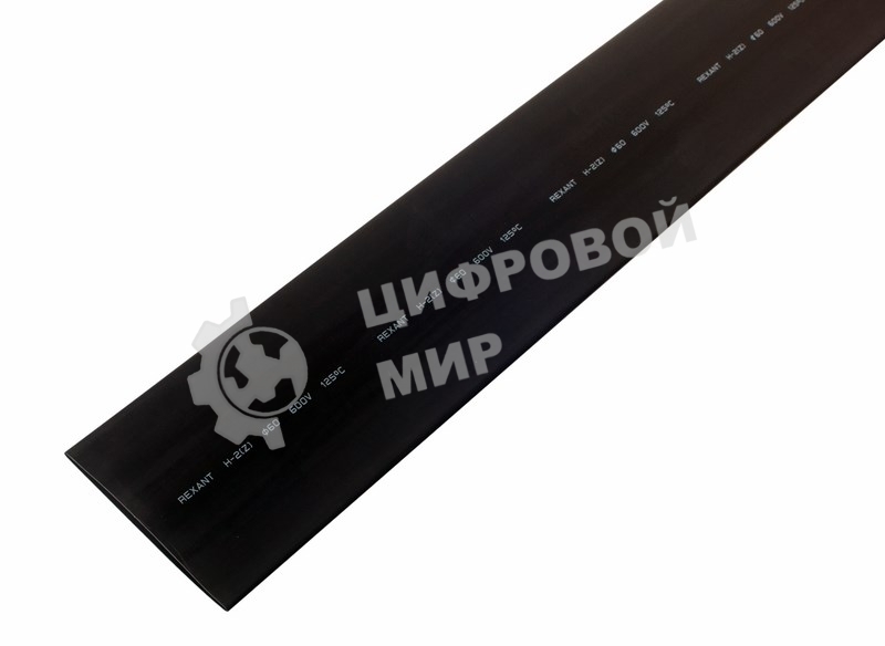 Термоусаживаемая трубка Rexant 60,0/30,0 мм, черная, упаковка 10 шт. по 1 м