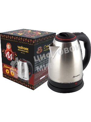 Чайник электрический Матрена MA-001 1.8 л, сталь,цвет крышки красный (005457)