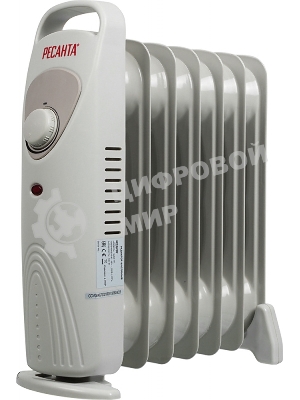 Обогреватель масляный Ресанта ОММ-7Н (7 секций) белый, 700 Вт, 10 м2, термостат 67/3/1