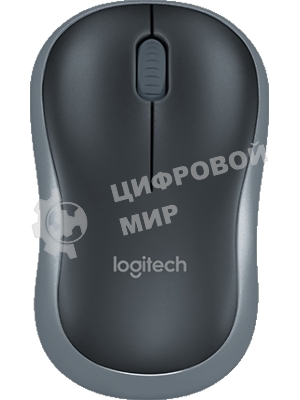 Мышь беспроводная Logitech M185 серый/черный, 1000 dpi, радиоканал, USB, кнопки - 3