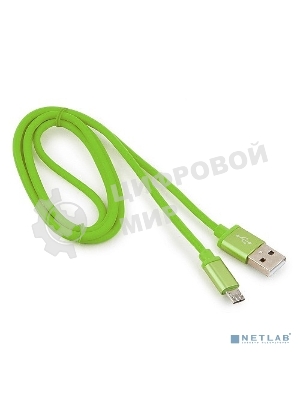 Кабель USB2.0 Cablexpert CC-S-mUSB01Gn-1M, AM/microB, серия Silver, 1м, зеленый, блистер