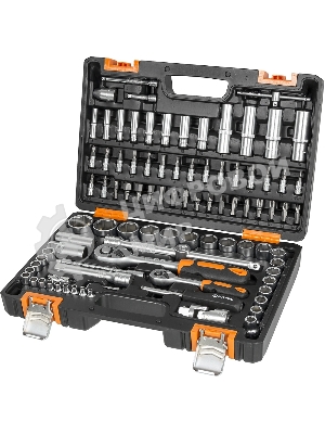 Набор инструментов 1/2дюйм; 1/4дюйм CrV пластик. кейс (94 предм.) Вихрь 73/6/7/5