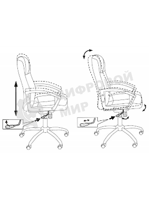 Кресло Бюрократ T-800N/BLACK черный, кожа