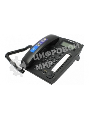 Телефон проводной Panasonic KX-TS2388RUB черный индикатор вызова,повторный набор последнего номера,4 уровня громкости звонка