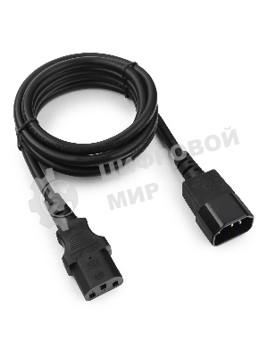 Кабель питания сист.блок-монитор Cablexpert PC-189-1-1.8M, 1.8м, C13-C14, 3x1кв.мм., черный, с заземлением