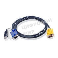 Переключатель ATEN 2L-5202UP Шнур, монитор+клавиатура+мышь Intelligent CABLE HD15M/USBAM 1.8M