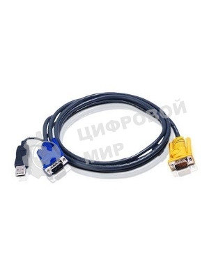 Переключатель ATEN 2L-5202UP Шнур, монитор+клавиатура+мышь Intelligent CABLE HD15M/USBAM 1.8M
