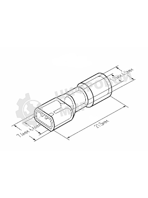 Клемма плоская Rexant полностью изолированная термоусаживаемая гнездо 6.6 мм 0.5-1.5 мм² (РПи-м-т 1.5-(6.3) красный