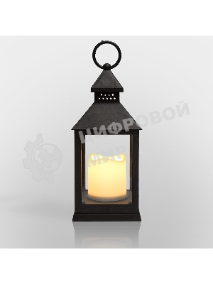 Декоративный фонарь Neon-night со свечкой, черный корпус, размер 10.5х10.5х24 см, цвет теплый белый