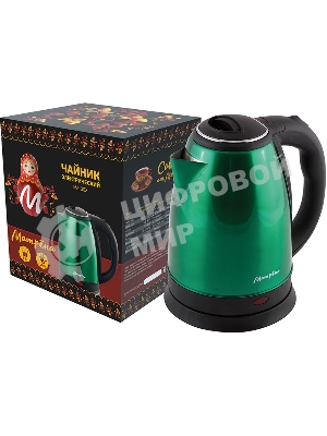 Чайник Матрена MA-002 электрический (1.8 л) стальной зеленый