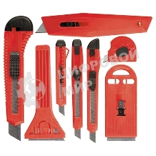 Набор ножей Matrix, выдвижные лезвия, 9 мм-4, 18 мм-2, скребки выдвижн. фиксир.лезв.,40-52мм,2шт