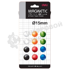 Магнит для досок Deli E7823 ассорти d=15мм круглый (упаковка: 12шт)