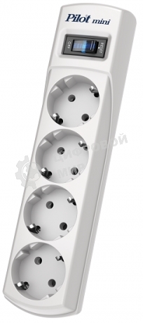 Сетевой фильтр Pilot mini 7 м, 4 розетки, белый, коробка