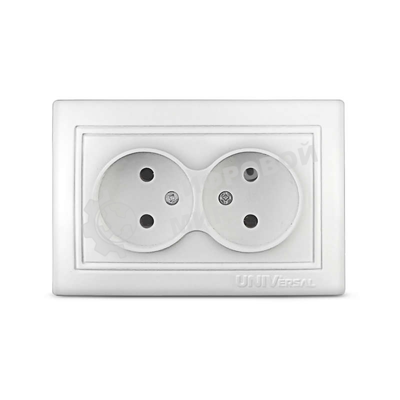 Розетка 2-м СП Севиль 16А IP20 бел. Universal С0102