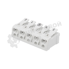 Клемма пружинная соединительная Rexant КСП 5-полюсная с монтажными ножками (50 шт./уп.)