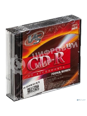 Диск CD-R VS (PERFEO) 700 Mb, 52x, Slim Case (5), (5/200).