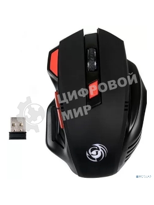 Мышь беспроводная Dialog Gan-Kata MRGK-14UR черный, 1600 dpi, радиоканал, USB, кнопки - 6