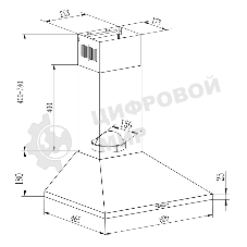 Вытяжка каминная Evelux Favorite 60 W белый, 60 см, 750 куб. м/ч, 45 дБ