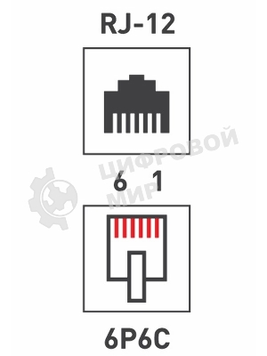 Телефонный разъем Rexant RJ-12(6P6C)
