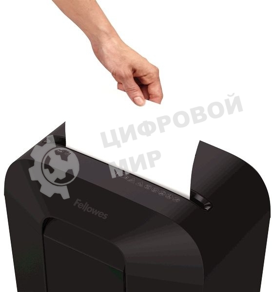 Шредер Fellowes PowerShred LX50 черный (секр.P-4)/перекрестный/9лист./17лтр./скрепки/скобы/пл.карты