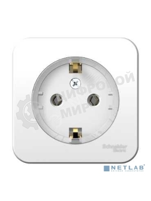 Розетка с/з без шторок, (тонкая) 16А, 250В, изолир. пластина SE Blanca наруж Бел