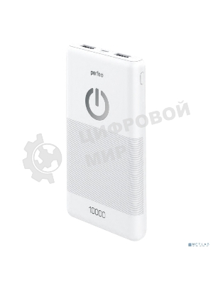 Портативный аккумулятор Perfeo 10000 mAh + Micro usb/In Micro usb/Out USB 1 А, 2.1A/белый (PF_B4297)