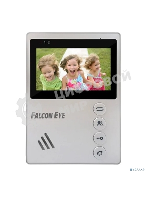 Видеодомофон Falcon Eye VISTA цветной, подключение 2-х вызывных панелей, без трубки (Hands Free), управление электрозамком, цвет корпуса: белый, нап