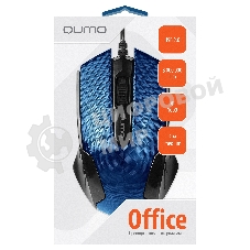 Мышь проводная Qumo Office M14 синий, 1000 dpi, USB, кнопки - 3