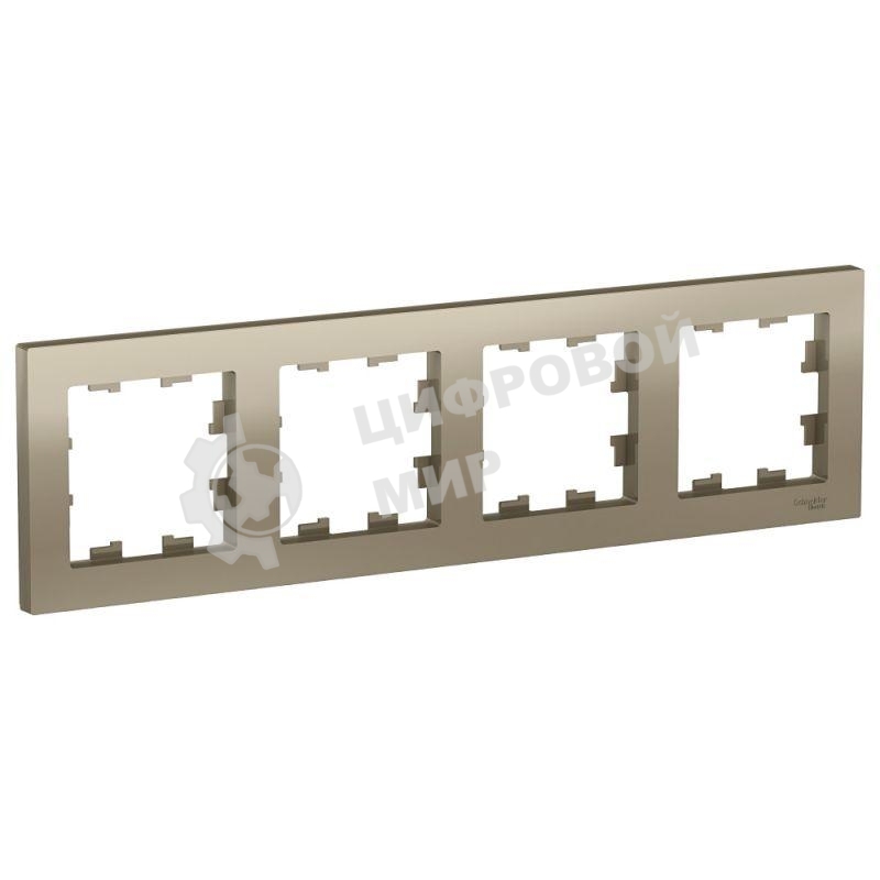 Рамка 4-м AtlasDesign универс. шампань SchE ATN000504