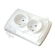 Розетка 2-м СП Маргарита 16А IP20 бел. Universal М0102