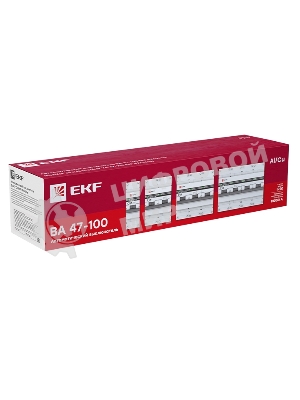 Выключатель автоматический модульный 3п D 125А 10кА ВА 47-100 PROxima EKF mcb47100-3-125D-pro