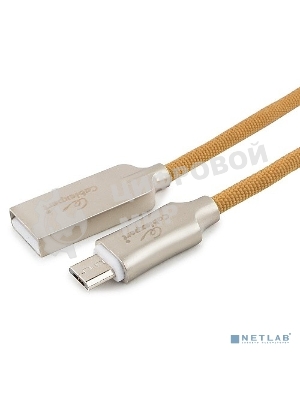 Кабель USB2.0 Cablexpert CC-P-mUSB02Gd-1.8M, AM/microB, серия Platinum, длина 1.8м, золотой, блистер