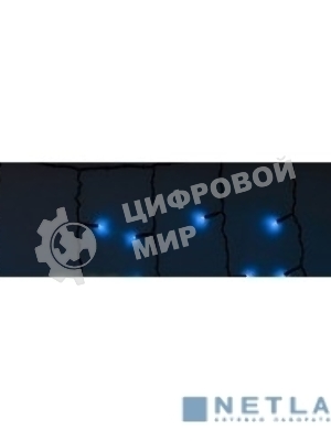 Гирлянда Neon-night Айсикл (бахрома) светодиодный, 4,8 х 0,6 м, черный провод, 230 В, диоды синие, 176 LED