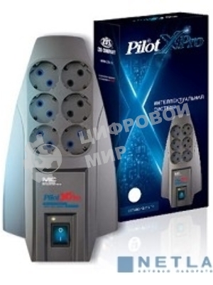 Сетевой фильтр Pilot X-Pro 3 м, 6 розеток, серый, коробка