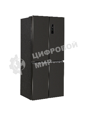 Холодильник Maunfeld MFF183NFSBE черная нержавеющая сталь трехкамерный инвертор 405л морозилка снизу